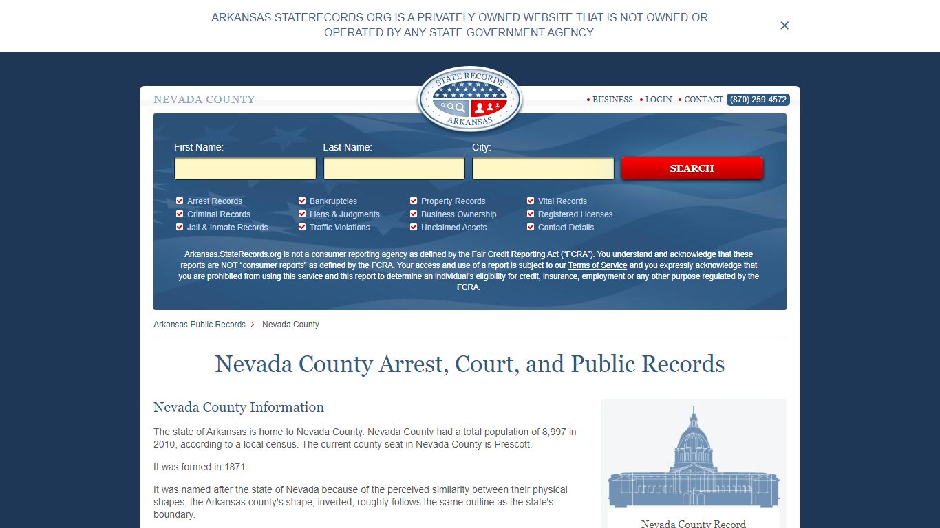 Nevada County Arrest, Court, and Public Records