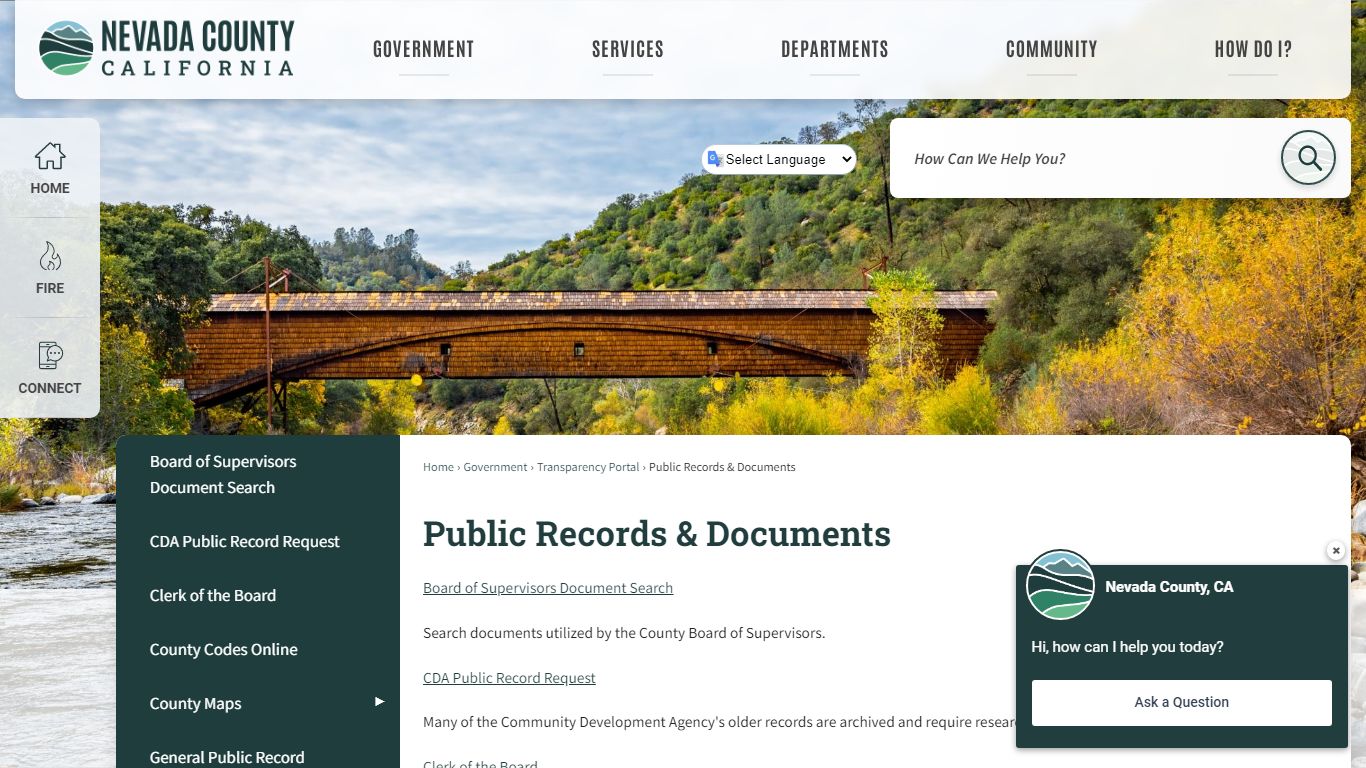 Public Records & Documents | Nevada County, CA